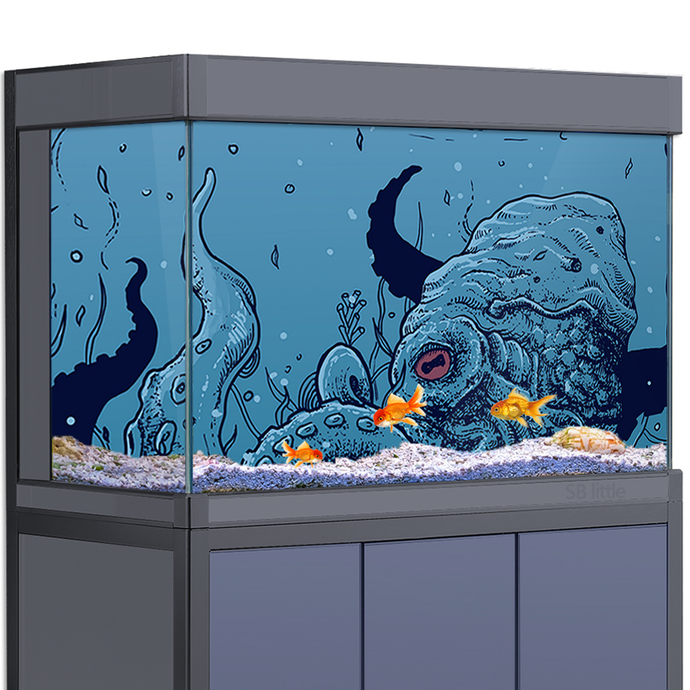 Aquarium Fish Monster - Aquarium Background Sticker - Octopus Sea