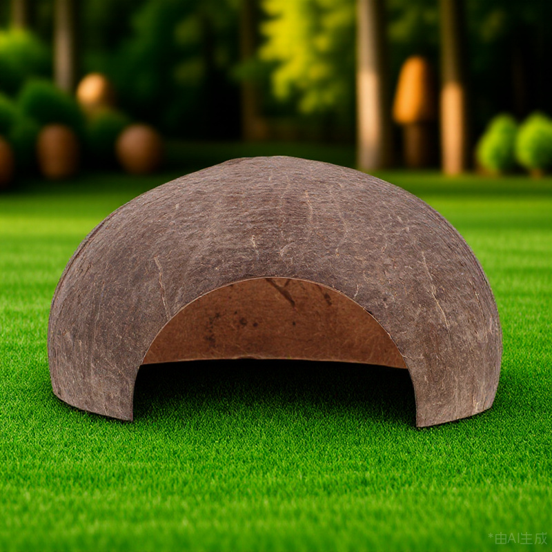 Aquarium Fish Hide - Coconut Shell Hideout Reptile Cave For