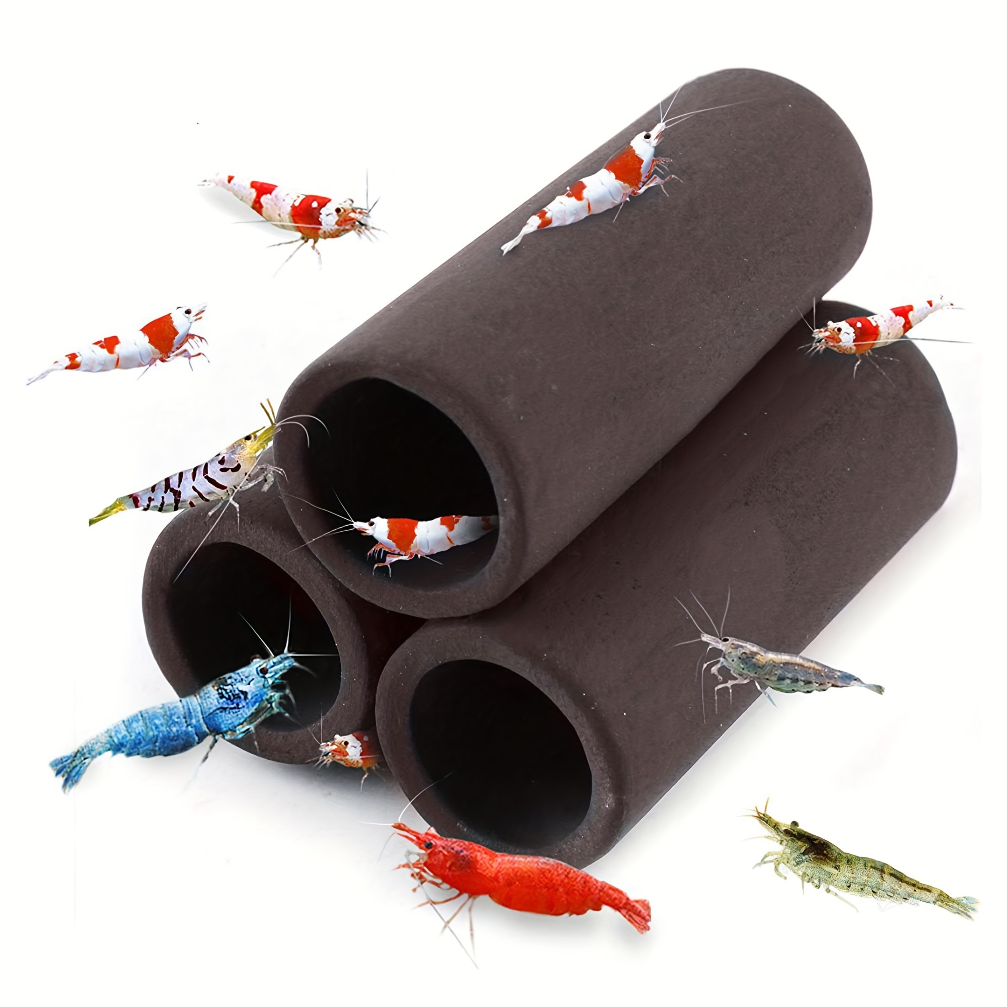 Aquarium Fish Hide - Brown Shelters Shrimp Habitat Breeding Tube