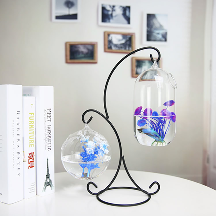 Aquarium Fish Jar - Creative Double-deck Suspended Transparent Hanging Glass
