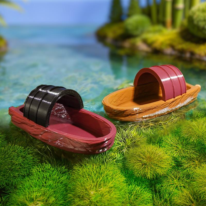 Aquarium Fish Escape - Fish Tank Floating Boat Fisherman Miniature