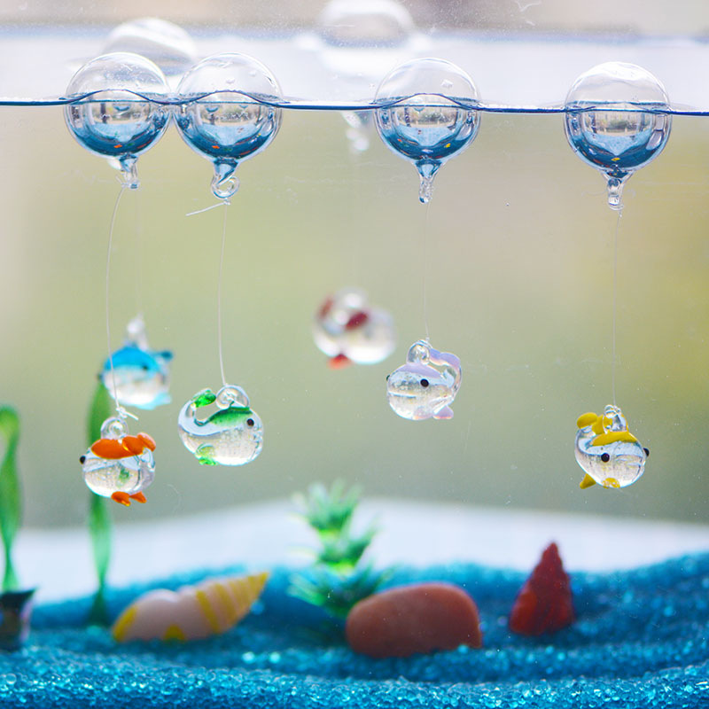 Aquarium Fish Escape - 5PCS Glass Luminous Whale Float Ball
