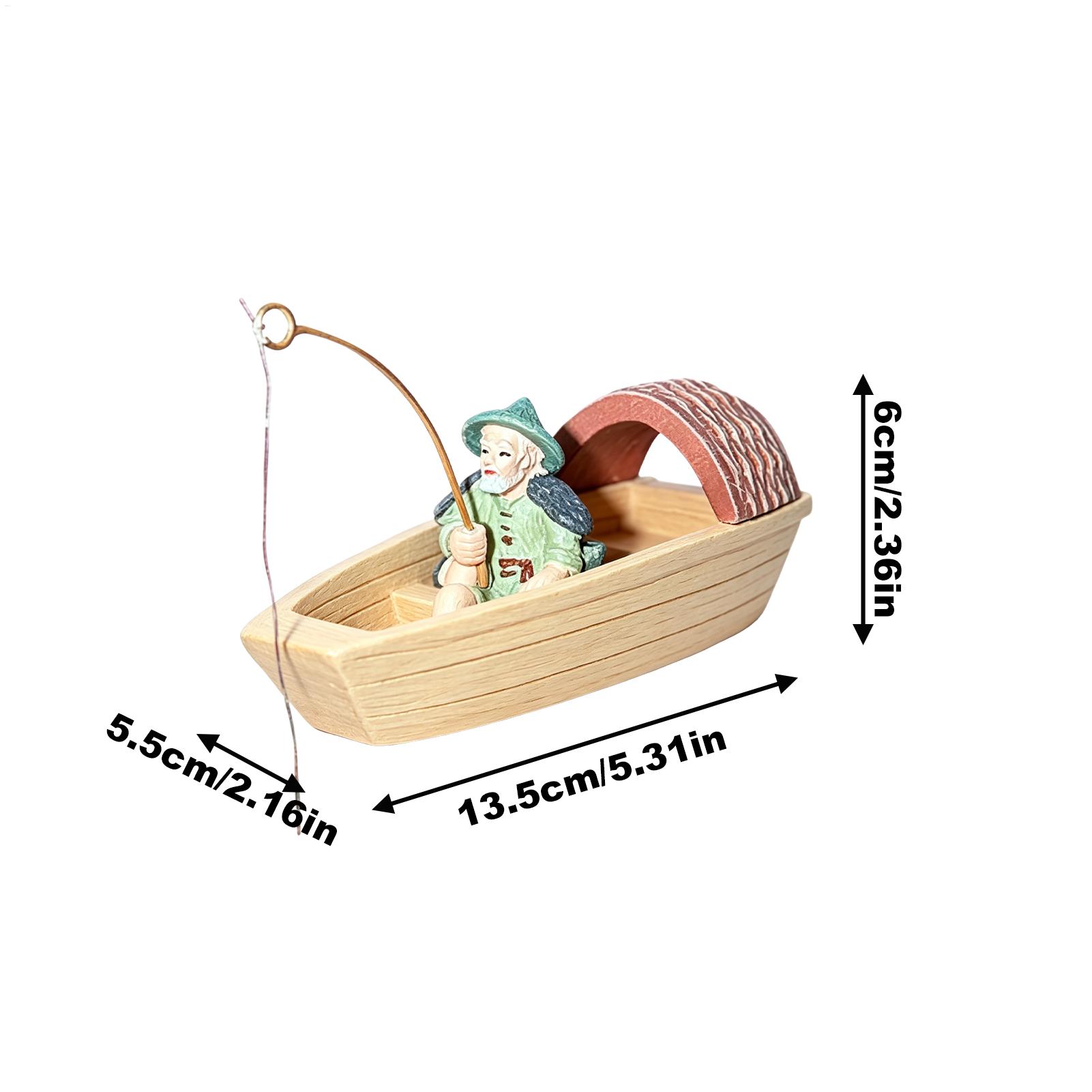 Resin Floating Fisherman Boat  – Aquarium Fish Escape recenzja i cena